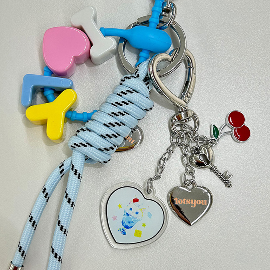 라츠유 X 크레용래빗 프루츠 아크릴 키링 블루(LOTS YOU X CRAYON RABBIT_Fruits Acrylic Keyring Blue) - 2