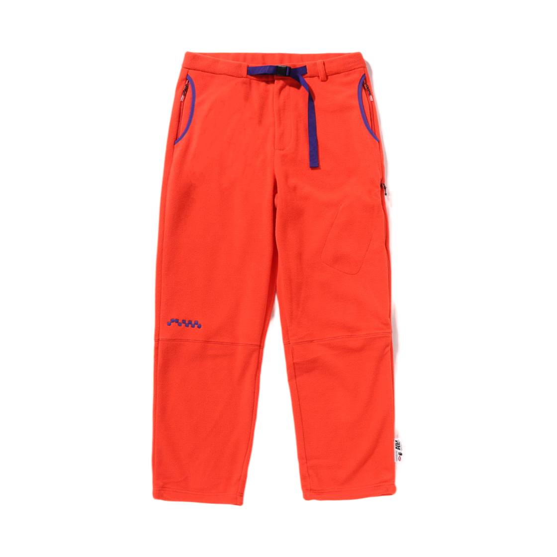 - BAPE x Kazuki Kuraishi Halftone Logo Fleece Belted Pants Orange