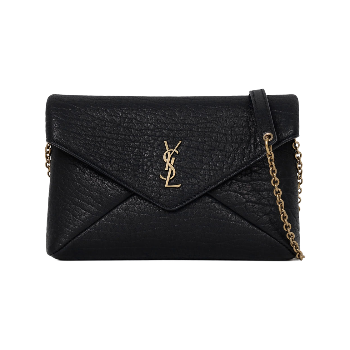 855569-AACYT-1000 Saint Laurent Envelope Crossbody Bag in Grained Lambskin Black
