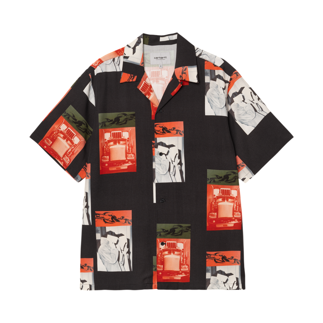 칼하트 WIP 숏슬리브 션 해밀턴 셔츠 션 해밀턴 프린트 블랙(Carhartt WIP S/S Sean Hamilton Shirt Sean Hamilton Print Black)