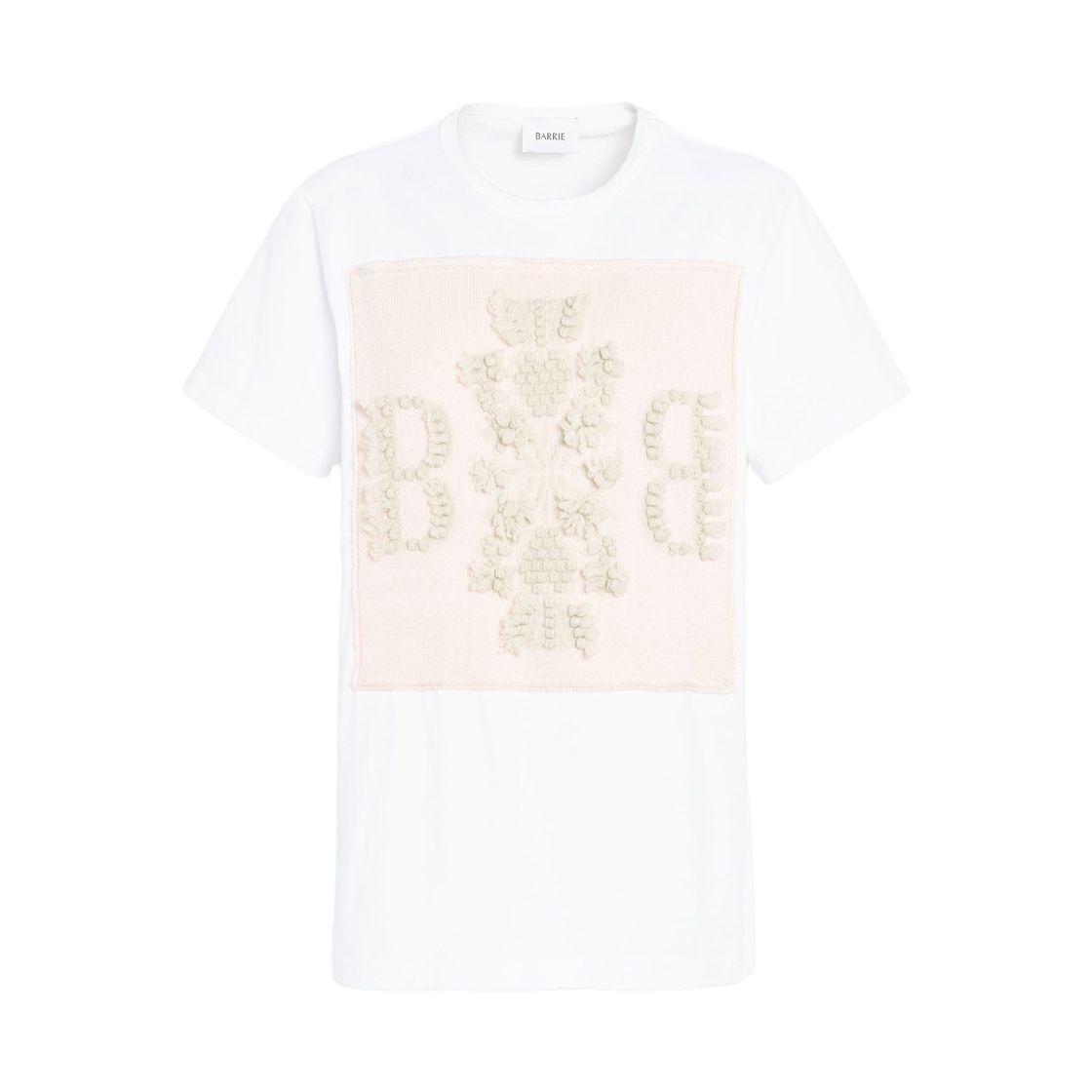 배리 로고 캐시미어 패치 코튼 티셔츠 라이트 핑크(Barrie Logo Cashmere Patch Cotton T-Shirt Light Pink)