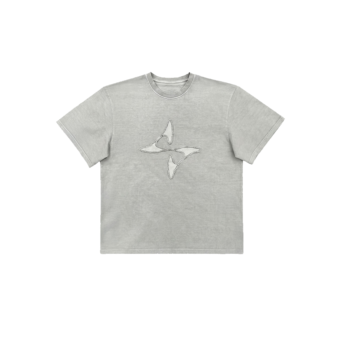 비엘알 로우 컷 패치 로고 티셔츠 그레이(BLR Low-Cut Patch Logo T-Shirt Grey)