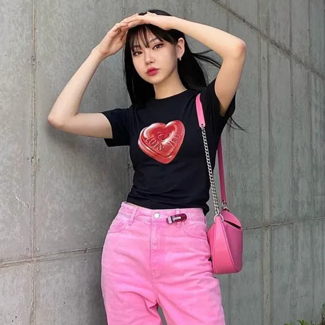 라츠유 더 프렌드 하트 캔디 티 블랙(LOTS YOU The Friend Heart Candy Tee Black) - 4