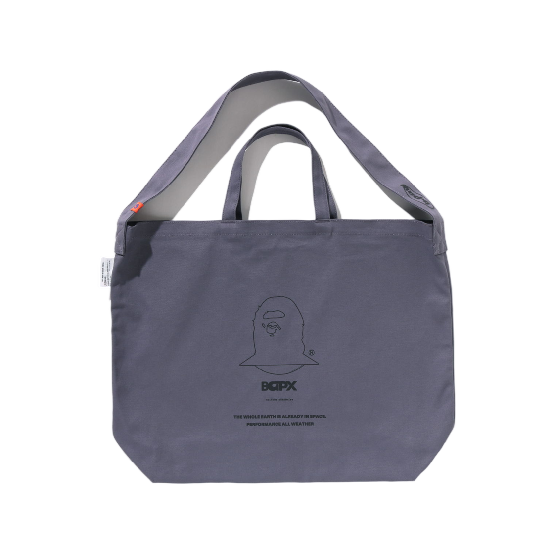 베이프 x 카즈키 쿠라이시 훌 어스 투웨이 캔버스 토트백 차콜(BAPE x Kazuki Kuraishi Whole Earth 2-Way Canvas Tote Bag Charcoal) - 2