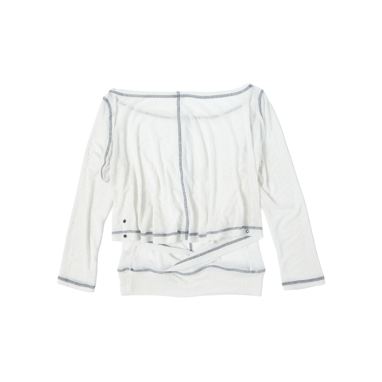 울리카 상투스 우먼 백 플레어 메쉬 탑 화이트 - 26SS(Ulika Sanctus Women Back Flare Mesh Top White - 26SS) - 2