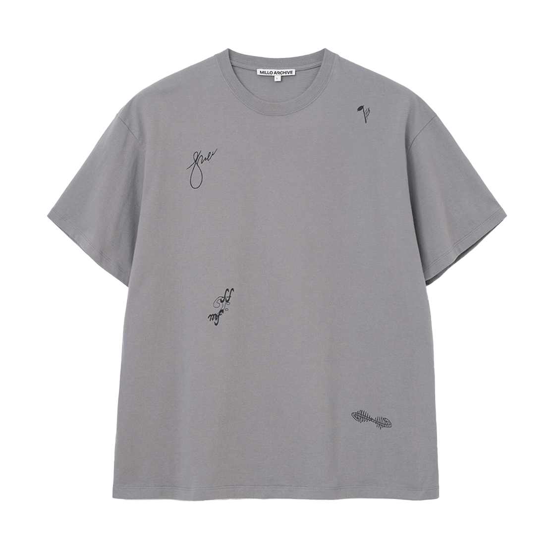 밀로 아카이브 태깅 그래피티 티셔츠 그레이(Millo Archive Tagging Graffiti T-Shirt Gray)