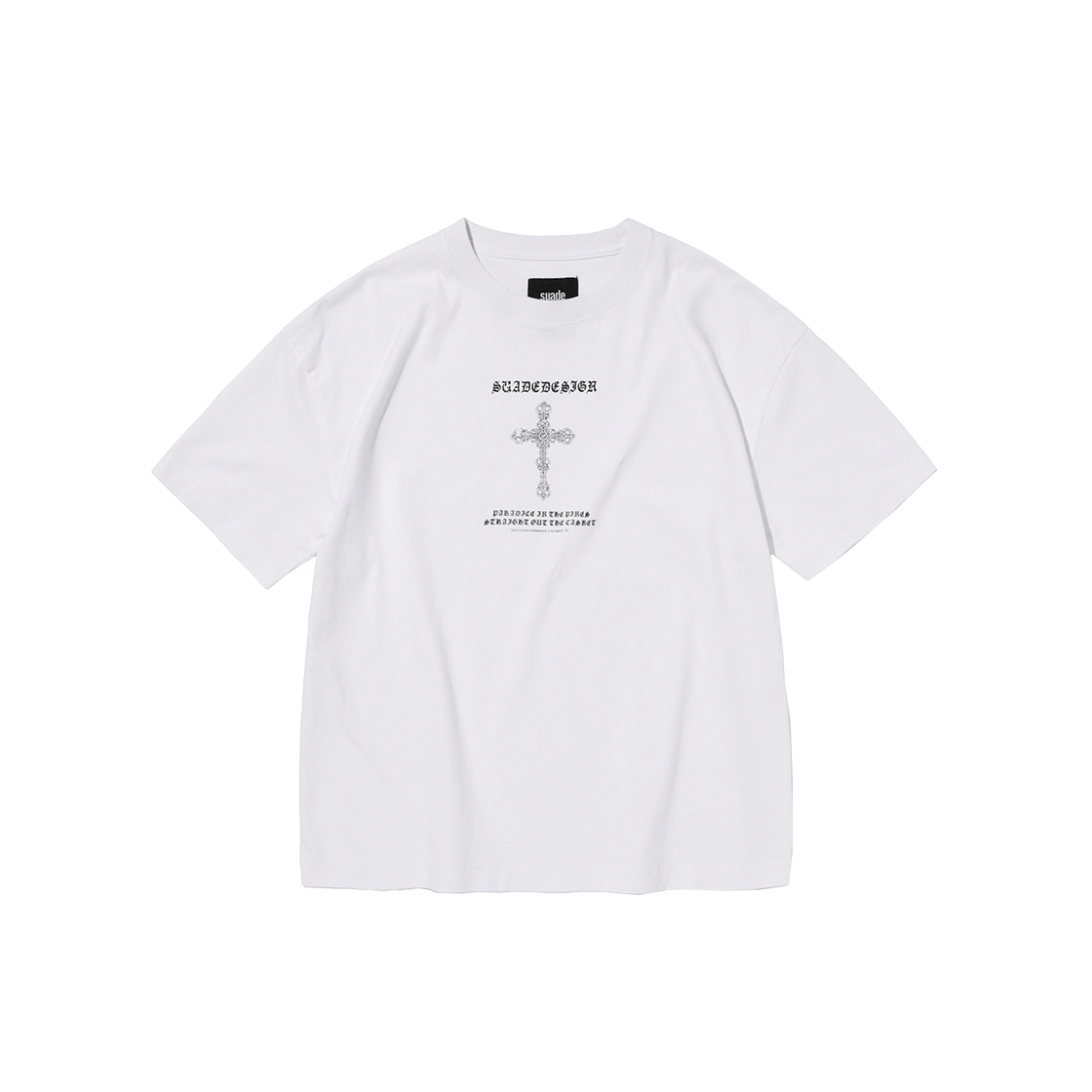 스웨이드 크로스 크롭 티 화이트(Suade Cross Cropped Tee White)