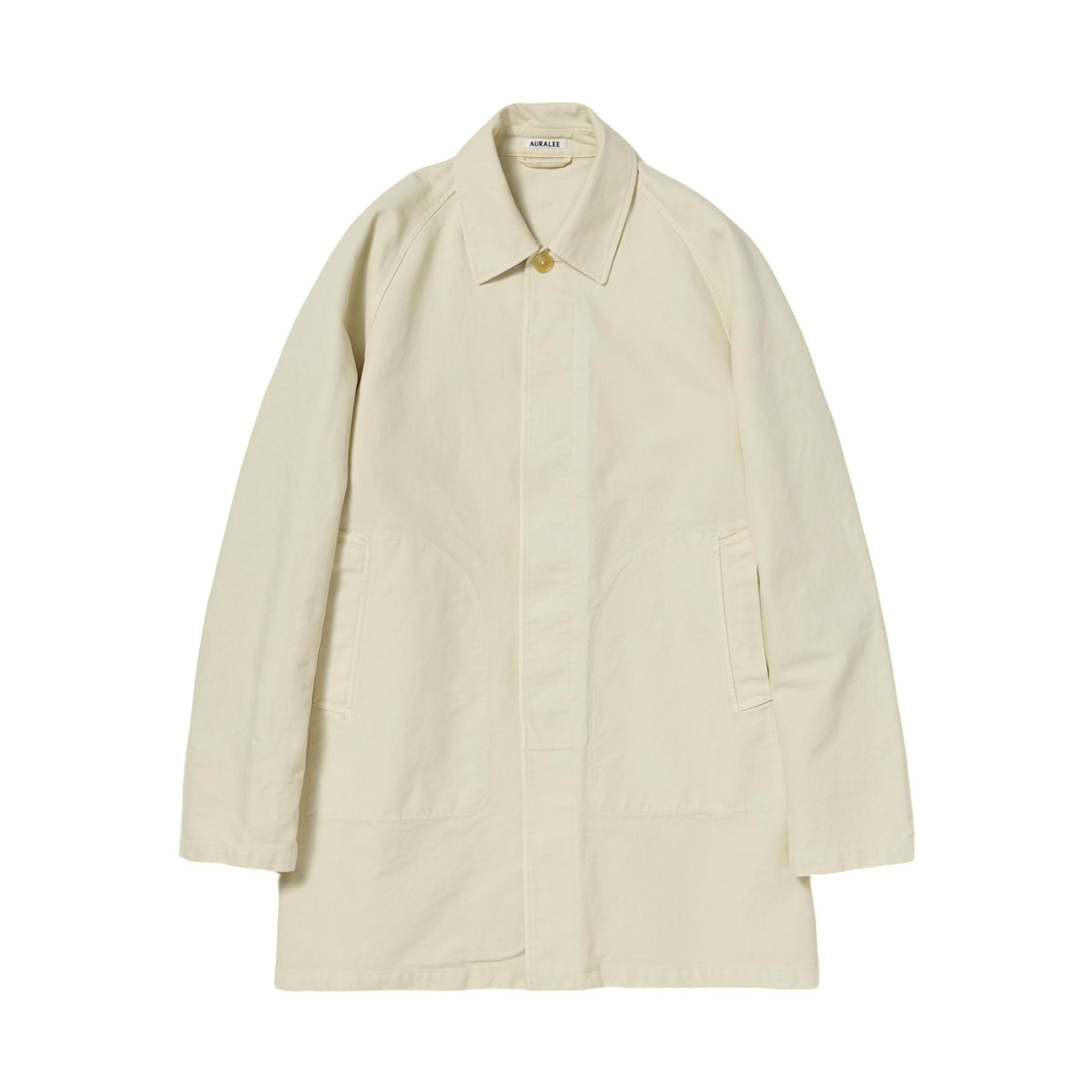 A26SC01OG Auralee Garment-Dyed Organic Cotton Heavy Twill Short Coat Dusty Ivory - 26SS