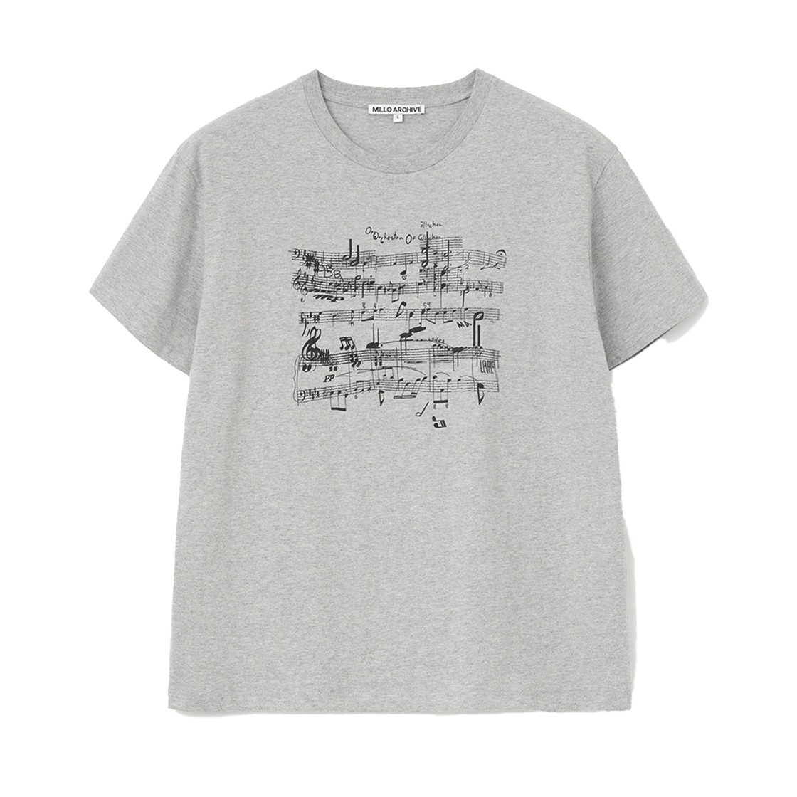 밀로 아카이브 글리치 스코어 티셔츠 멜란지 그레이