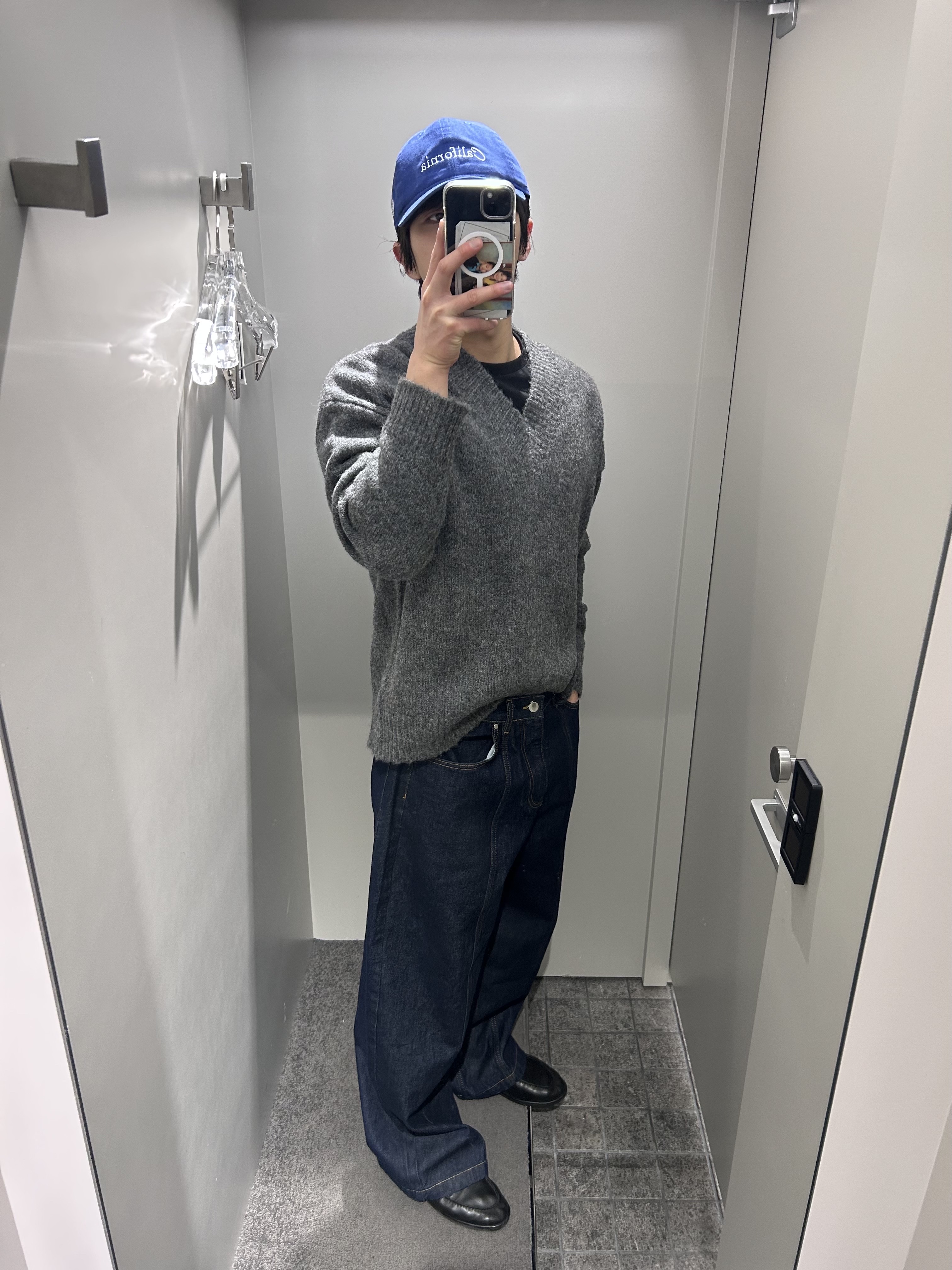 [KREAM 단독] About:Blank Wide Leg Felled Denim Raw Indigo - 26SS 착용 스타일 - 1