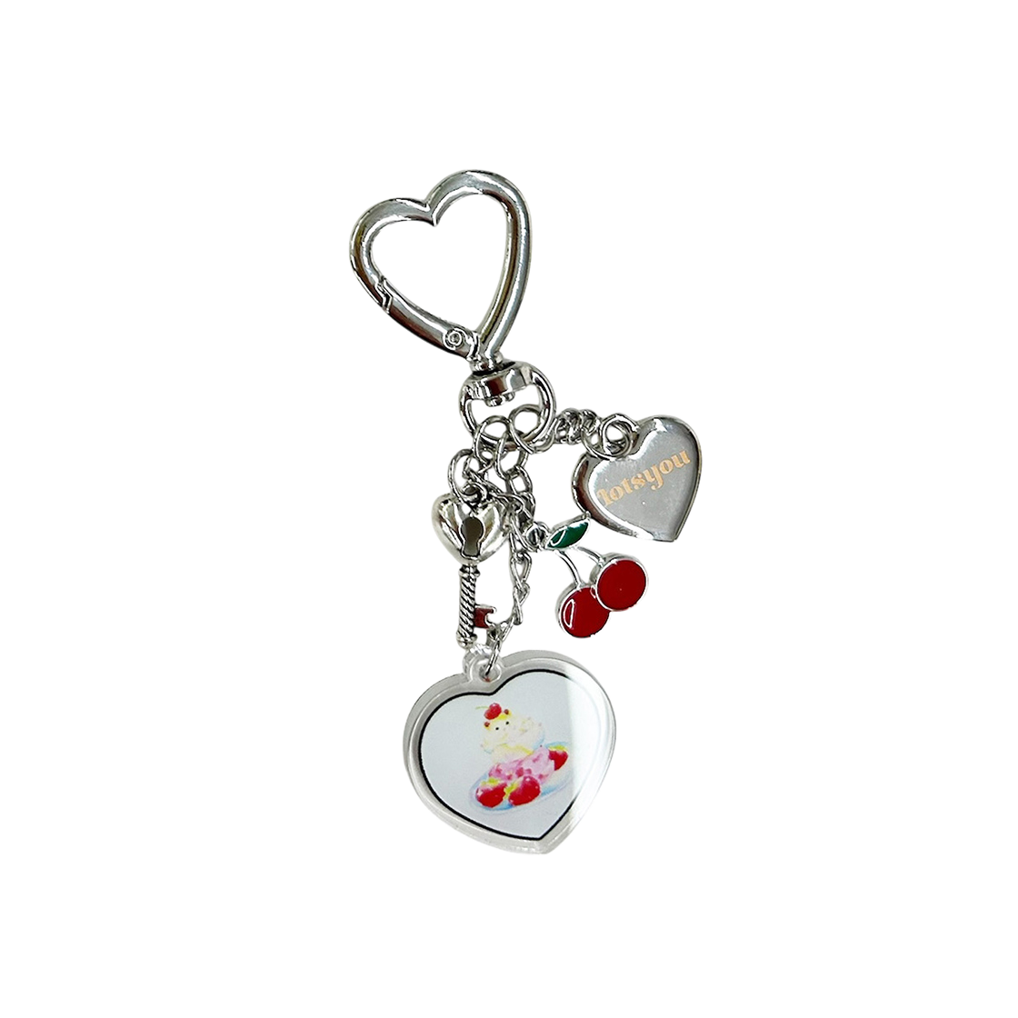 라츠유 X 크레용래빗 프루츠 아크릴 키링 레드(LOTS YOU X CRAYON RABBIT_Fruits Acrylic Keyring Red)