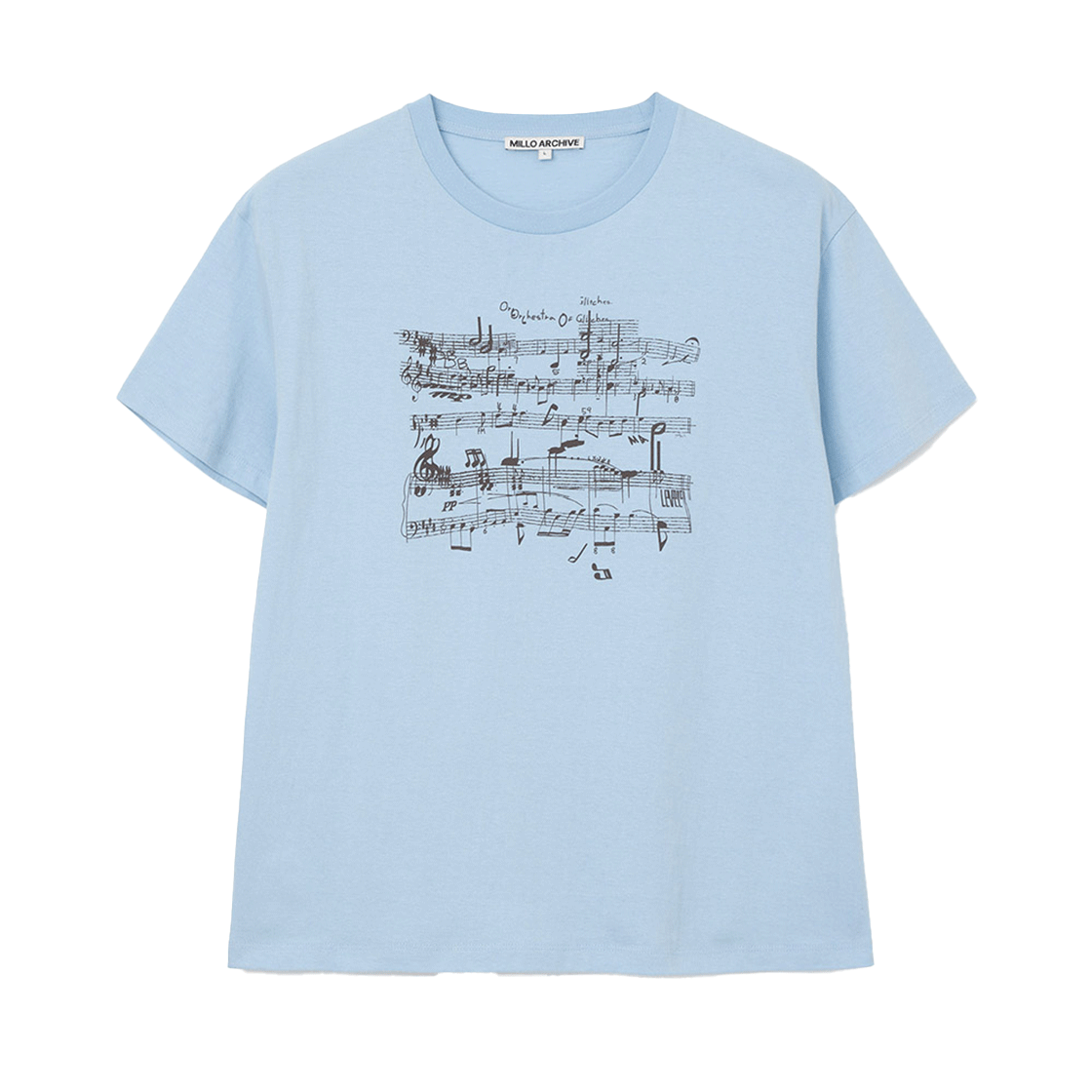 밀로 아카이브 글리치 스코어 티셔츠 스카이 블루(Millo Archive Glitch Score T-Shirt Sky Blue)