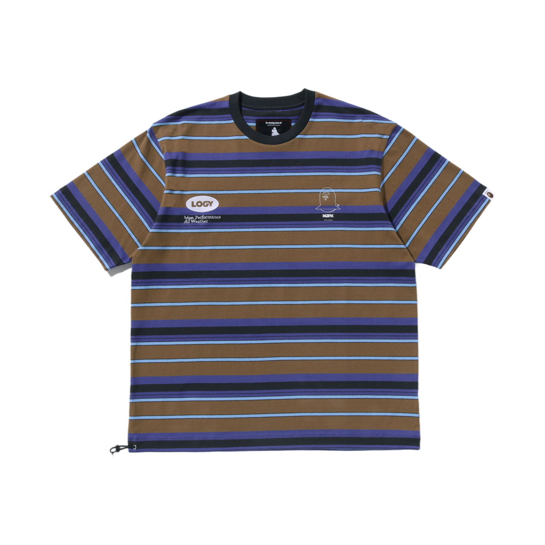 - BAPE x Kazuki Kuraishi Multi Stripe S/S T-Shirt Olive Drab