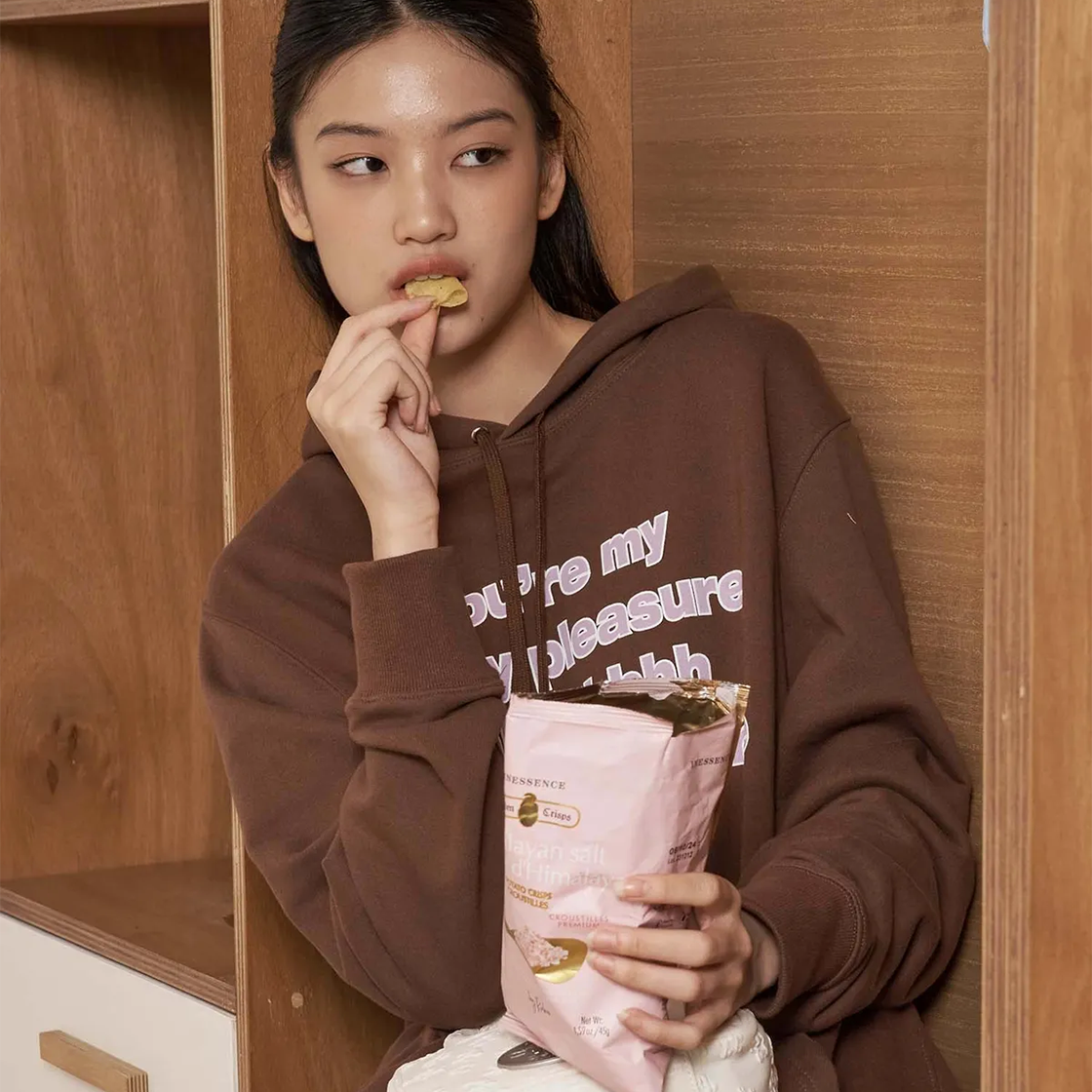 라츠유 돈트 텔 애니원 후디 브라운(LOTS YOU Dont tell anyone Hoodie Brown) - 2