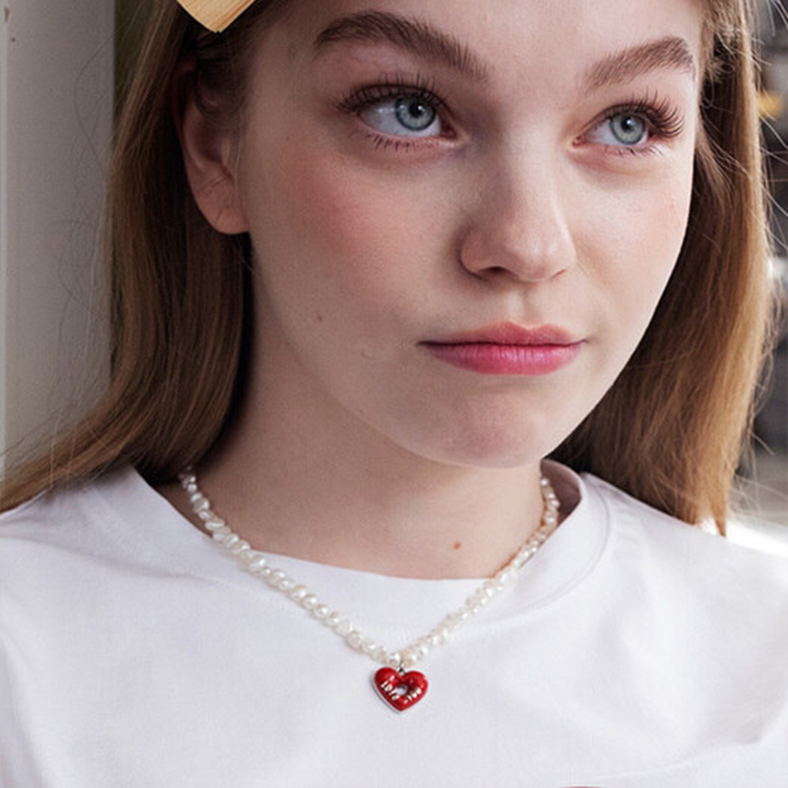 라츠유 캔디 팝 펄 네크리스 레드(LOTS YOU Candy Pop Pearl Necklace Red) - 5