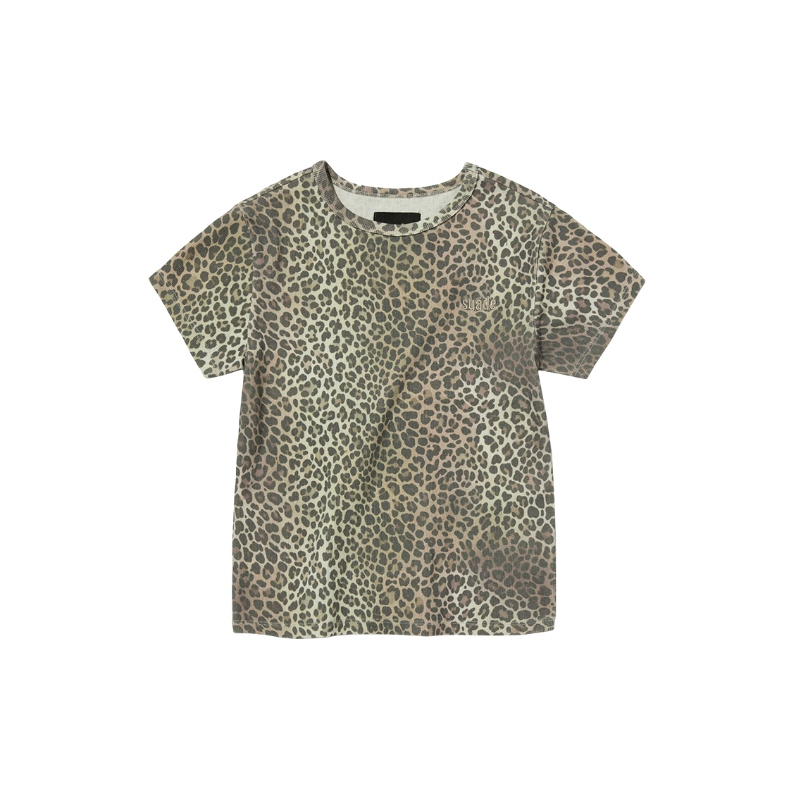 스웨이드 레오파드 슬림 티 레오파드(Suade Leopard Slime Tee Leopard)