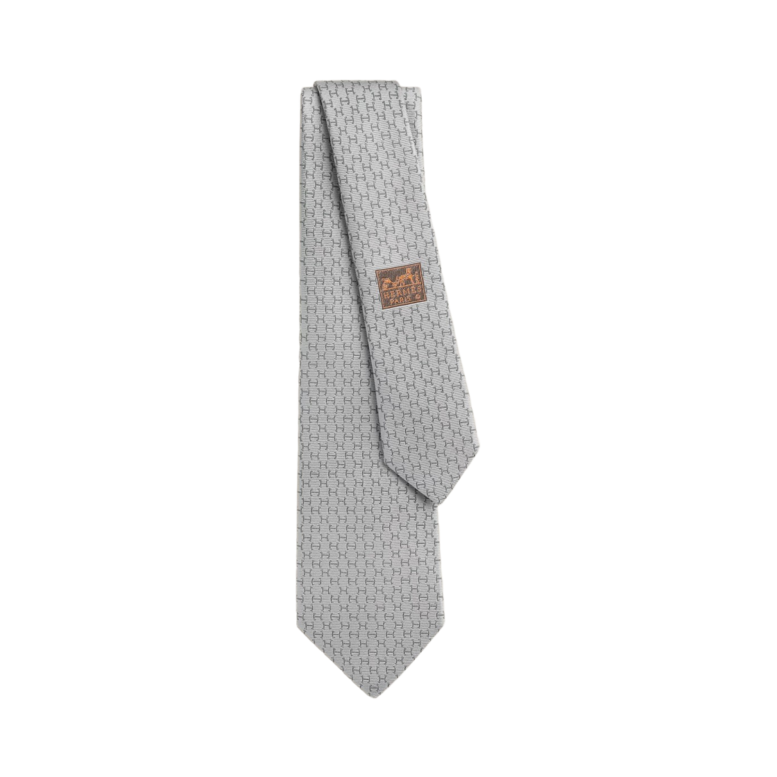 H336303T10 Hermes Dancing H Tie Gris Perle Gris