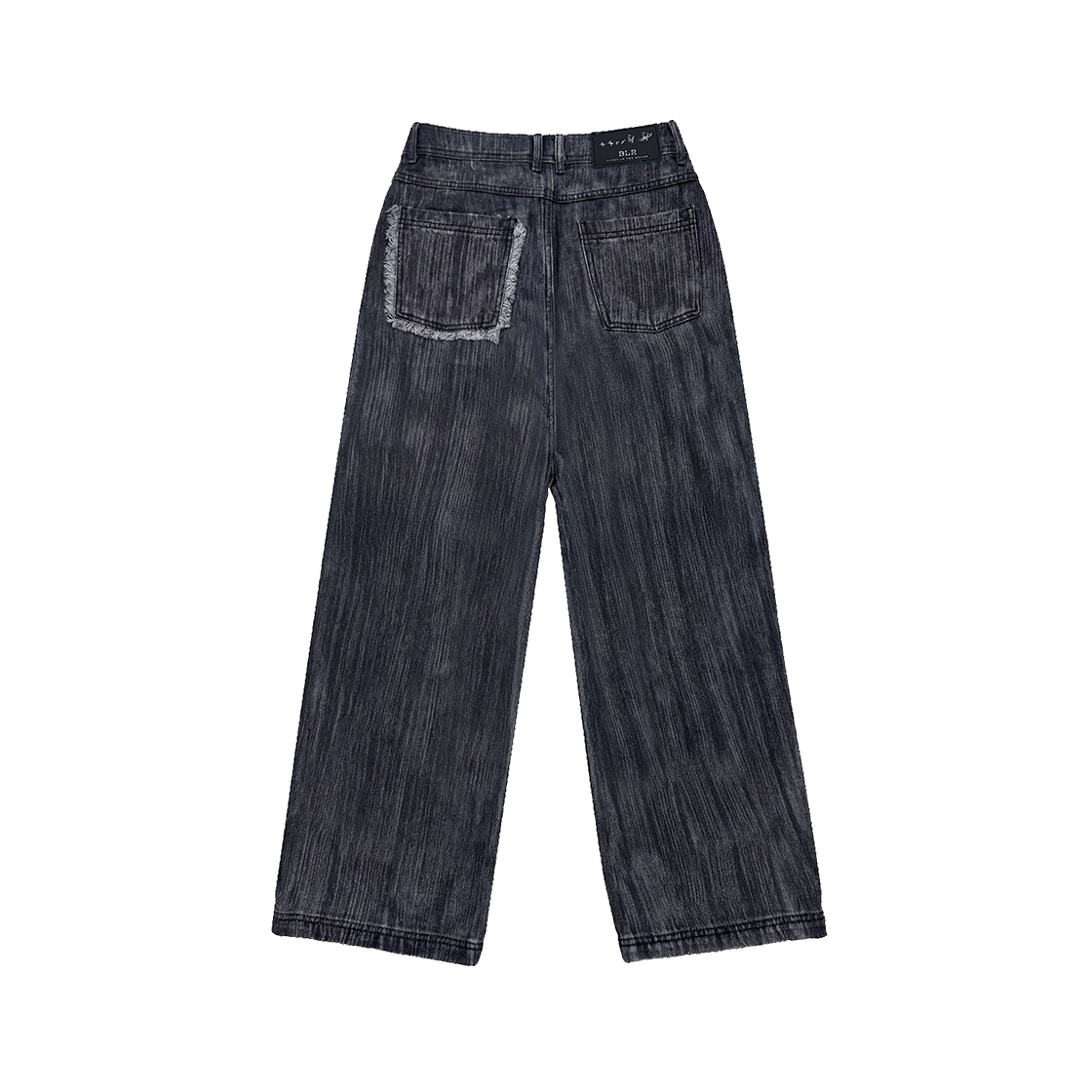 비엘알 브러시드 오일 워시드 와이드 데님 팬츠 블랙(BLR Brushed Oil Washed Wide Denim Pants Black) - 2