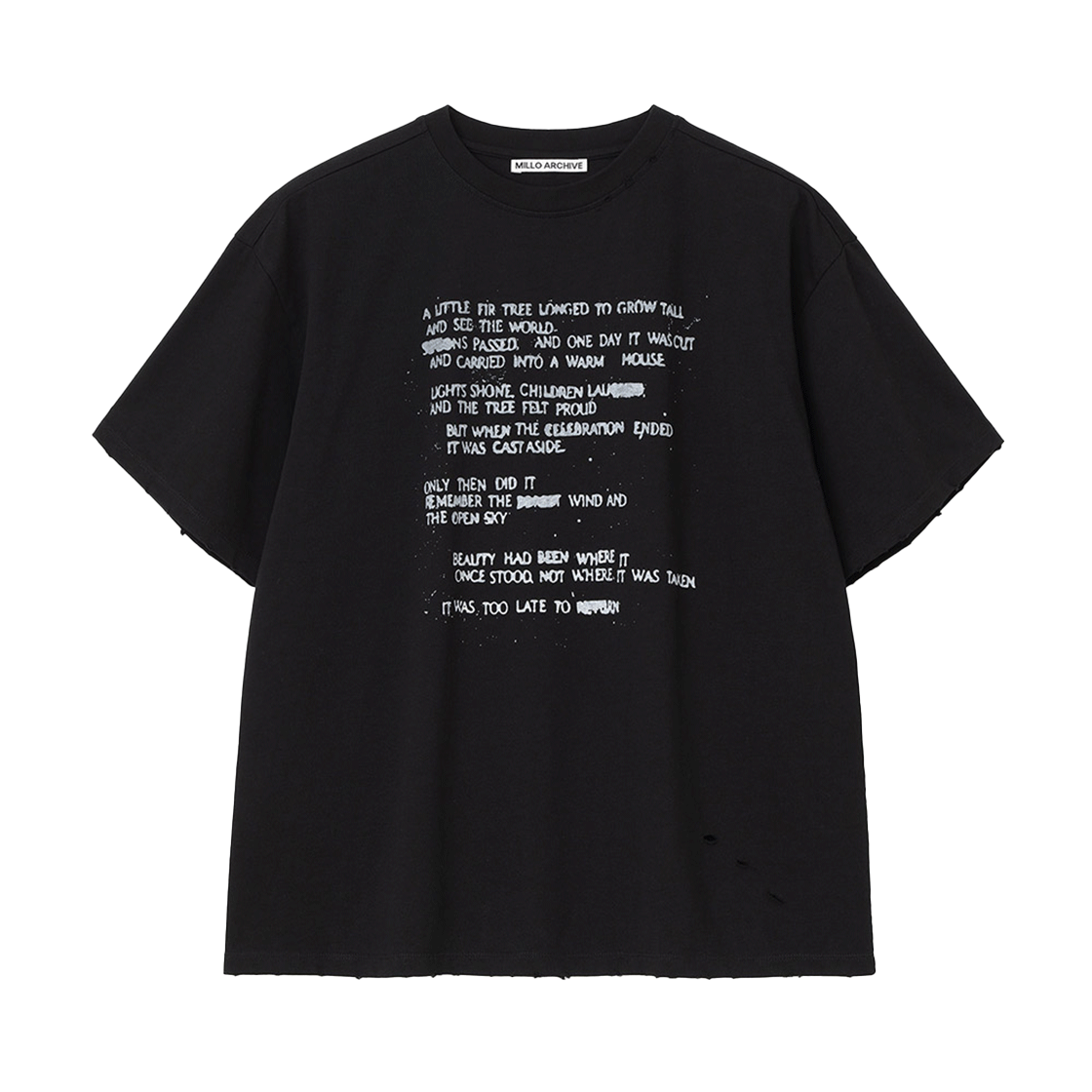 밀로 아카이브 피르 타이포 티셔츠 블랙(Millo Archive Fir Typo T-Shirt Black)