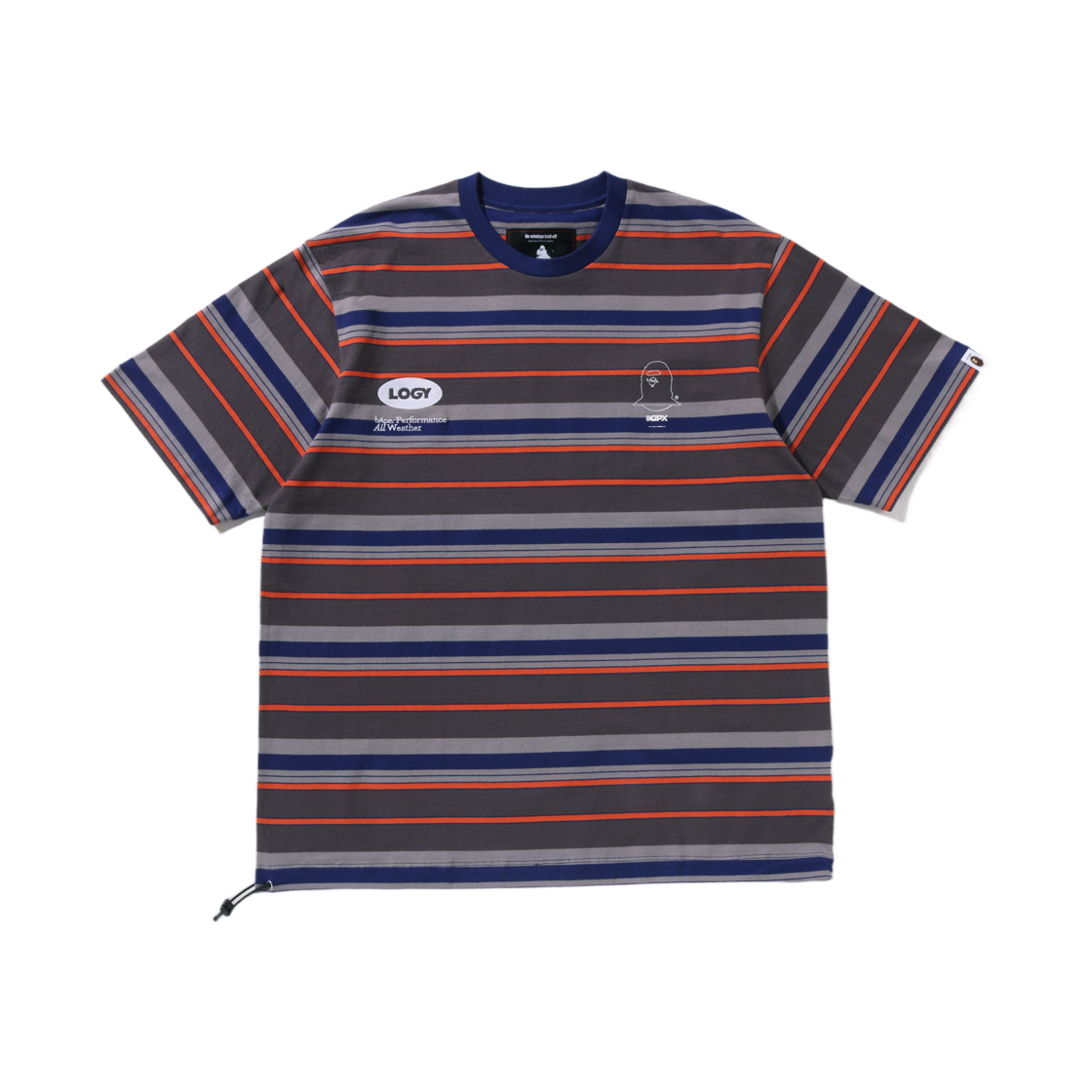 - BAPE x Kazuki Kuraishi Multi Stripe S/S T-Shirt Charcoal