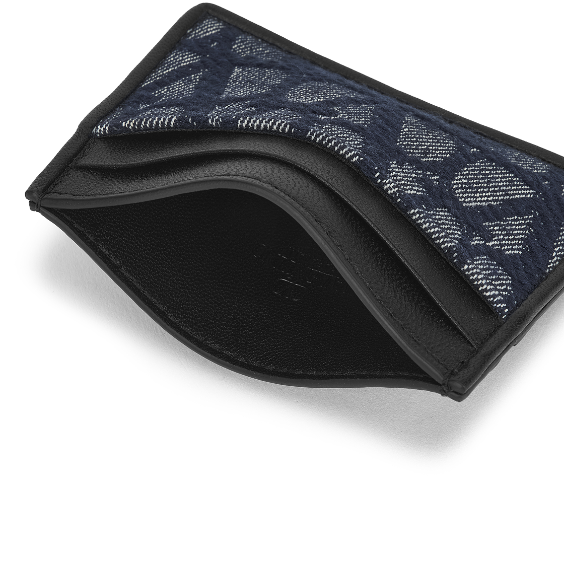 발렌티노 트왈 아이코노그래피 레더 디테일 데님 이펙트 자카드 패브릭 카드 홀더 데님 블랙(Valentino Toile Iconographe Denim Effect Jaquard Fabric Card Holder with Leather Details Denim Black) - 3