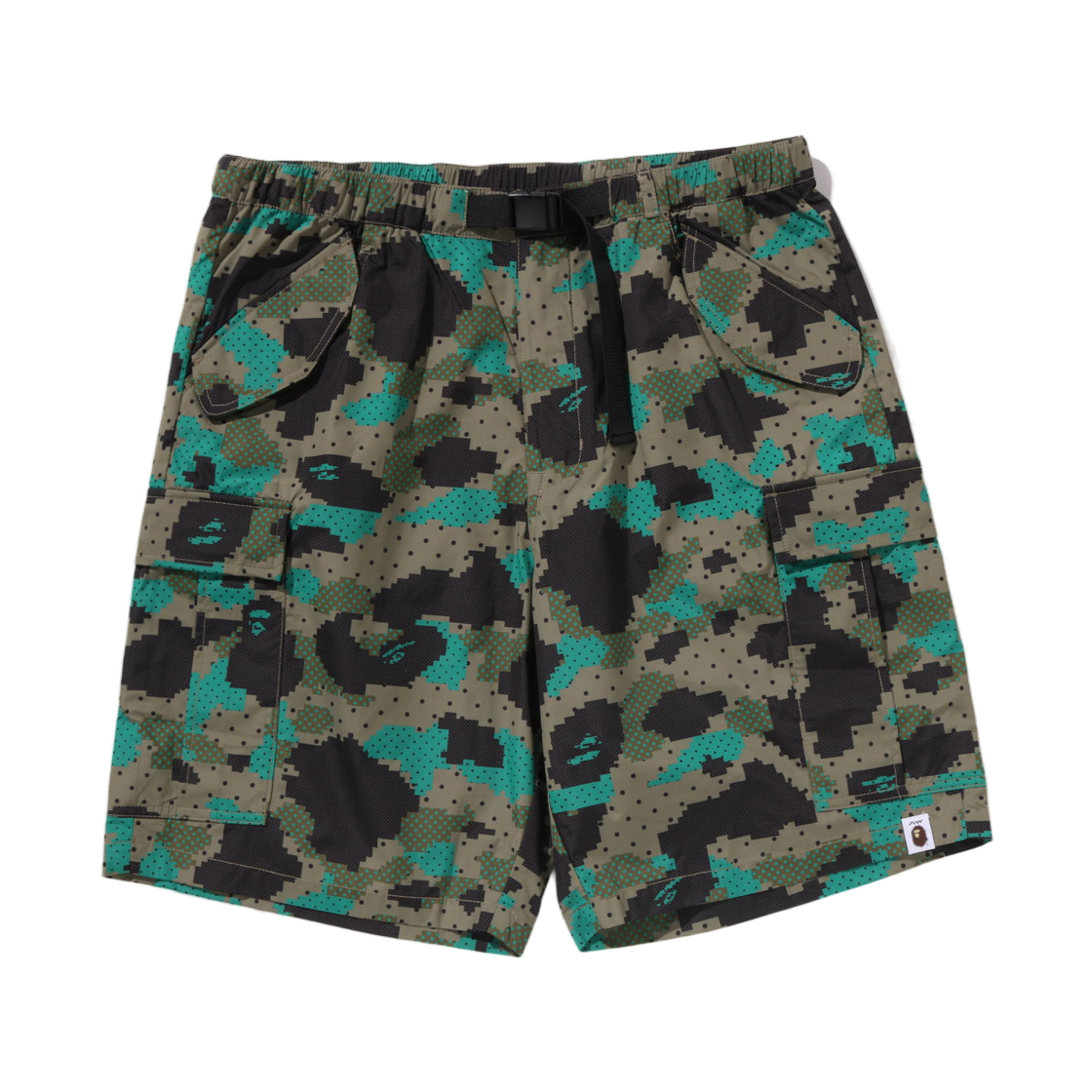 - BAPE x Kazuki Kuraishi 3-Layer Digital 1st Camo Dot Shorts Green