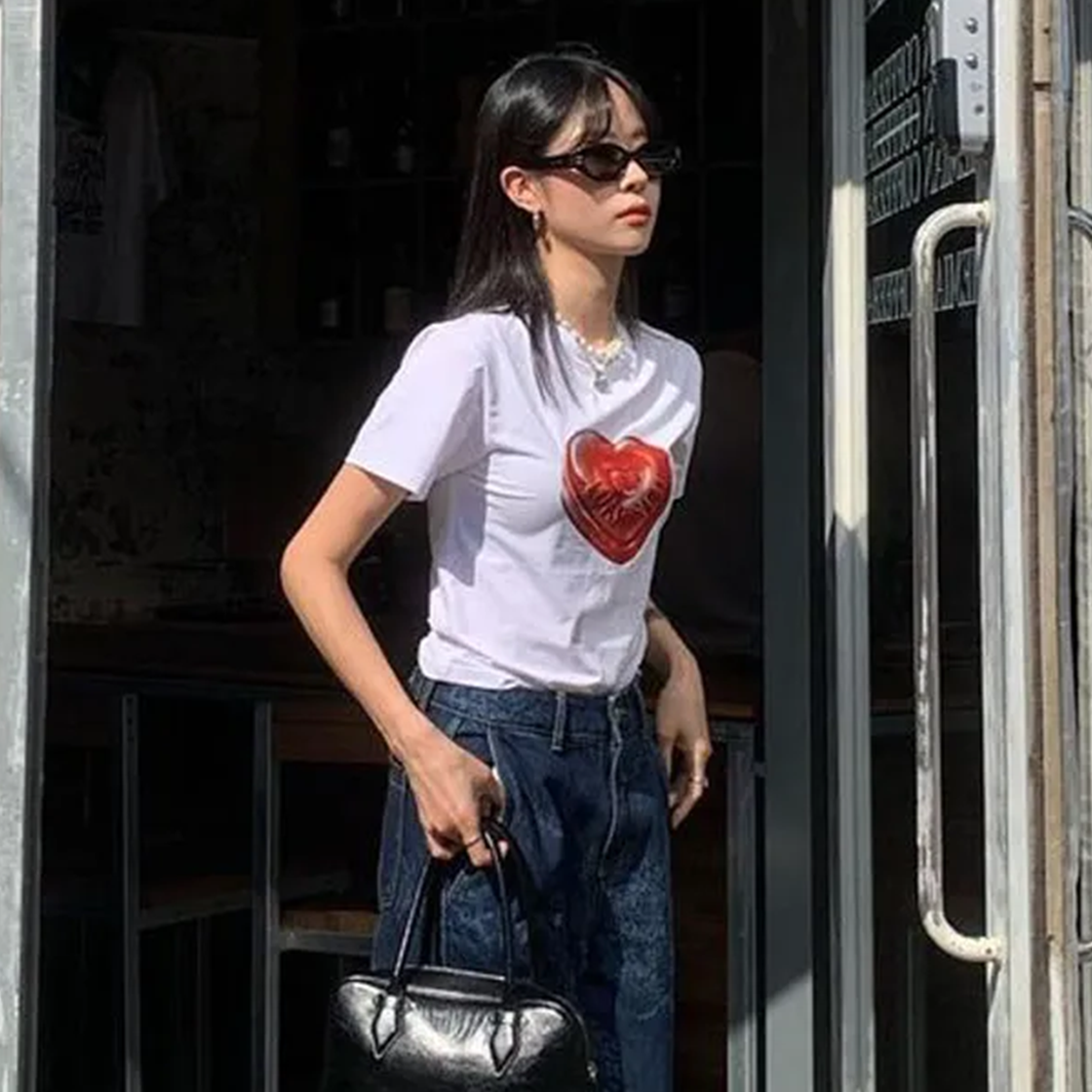 라츠유 더 프렌드 하트 캔디 티 화이트(LOTS YOU The Friend Heart Candy Tee White) - 4