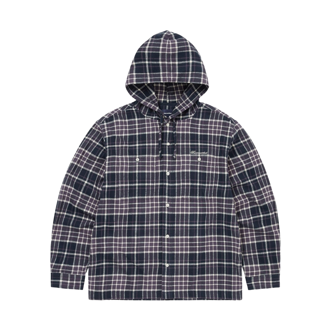 TN261WSHTL04PUP thisisneverthat Flannel Hooded Check Shirt Purple