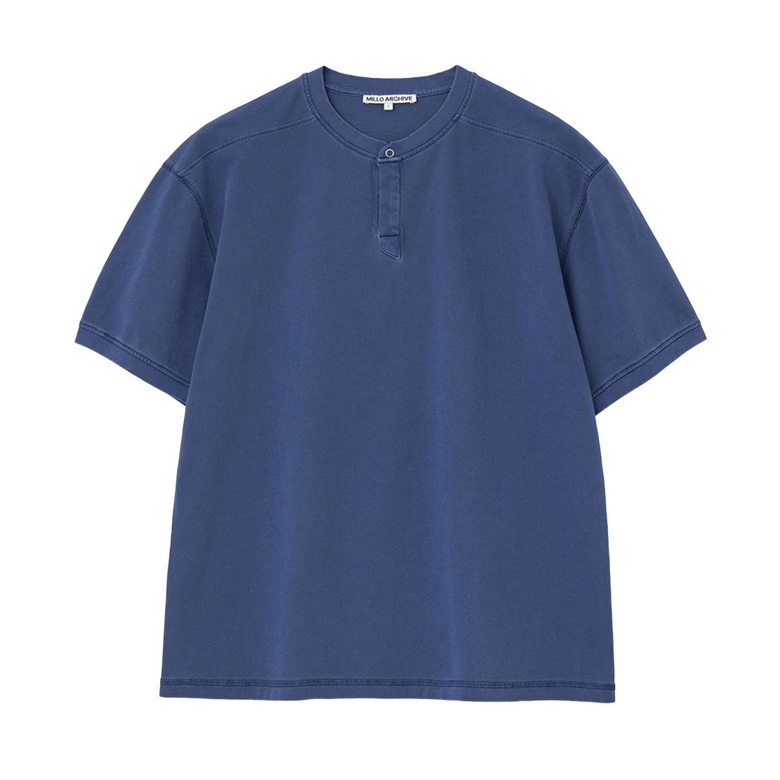 밀로 아카이브 클라인 워시드 헨리넥 티셔츠 워시드 블루(Millo Archive Cline Washed Henley Neck T-Shirt Washed Blue)