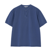 Millo Archive Cline Washed Henley Neck T-Shirt Washed Blue