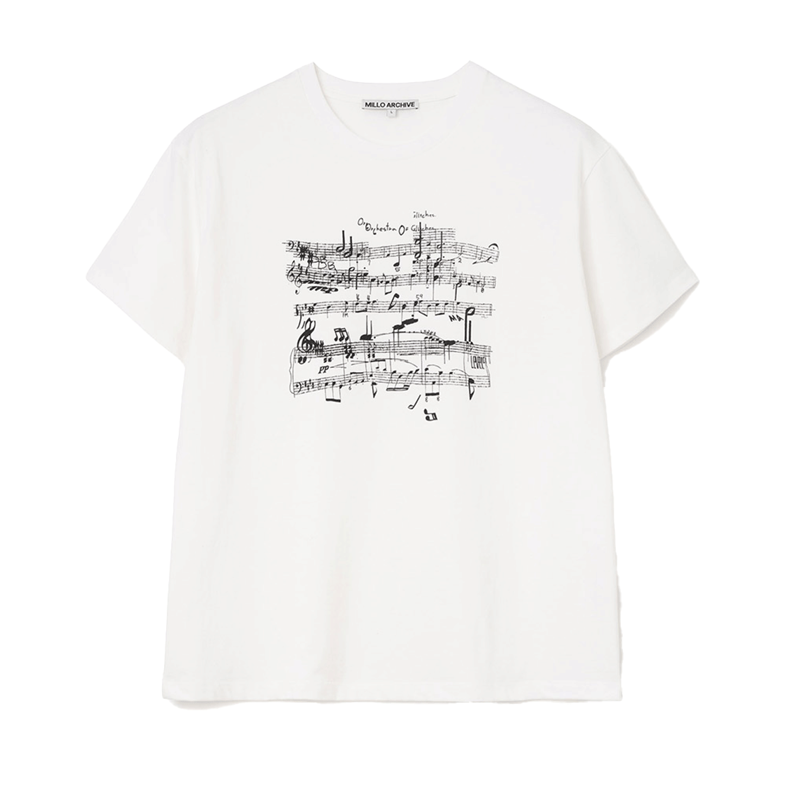 밀로 아카이브 글리치 스코어 티셔츠 화이트(Millo Archive Glitch Score T-Shirt White)