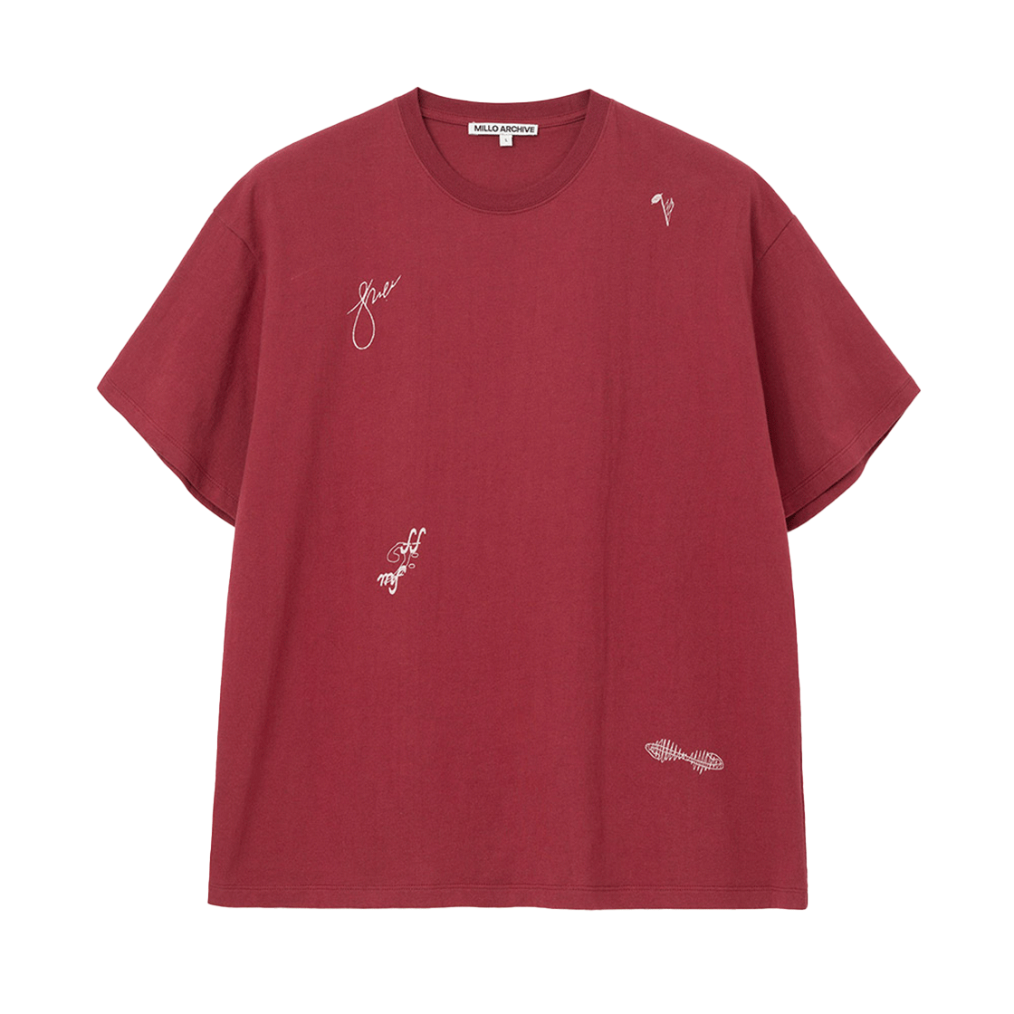 밀로 아카이브 태깅 그래피티 티셔츠 버건디(Millo Archive Tagging Graffiti T-Shirt Burgundy)