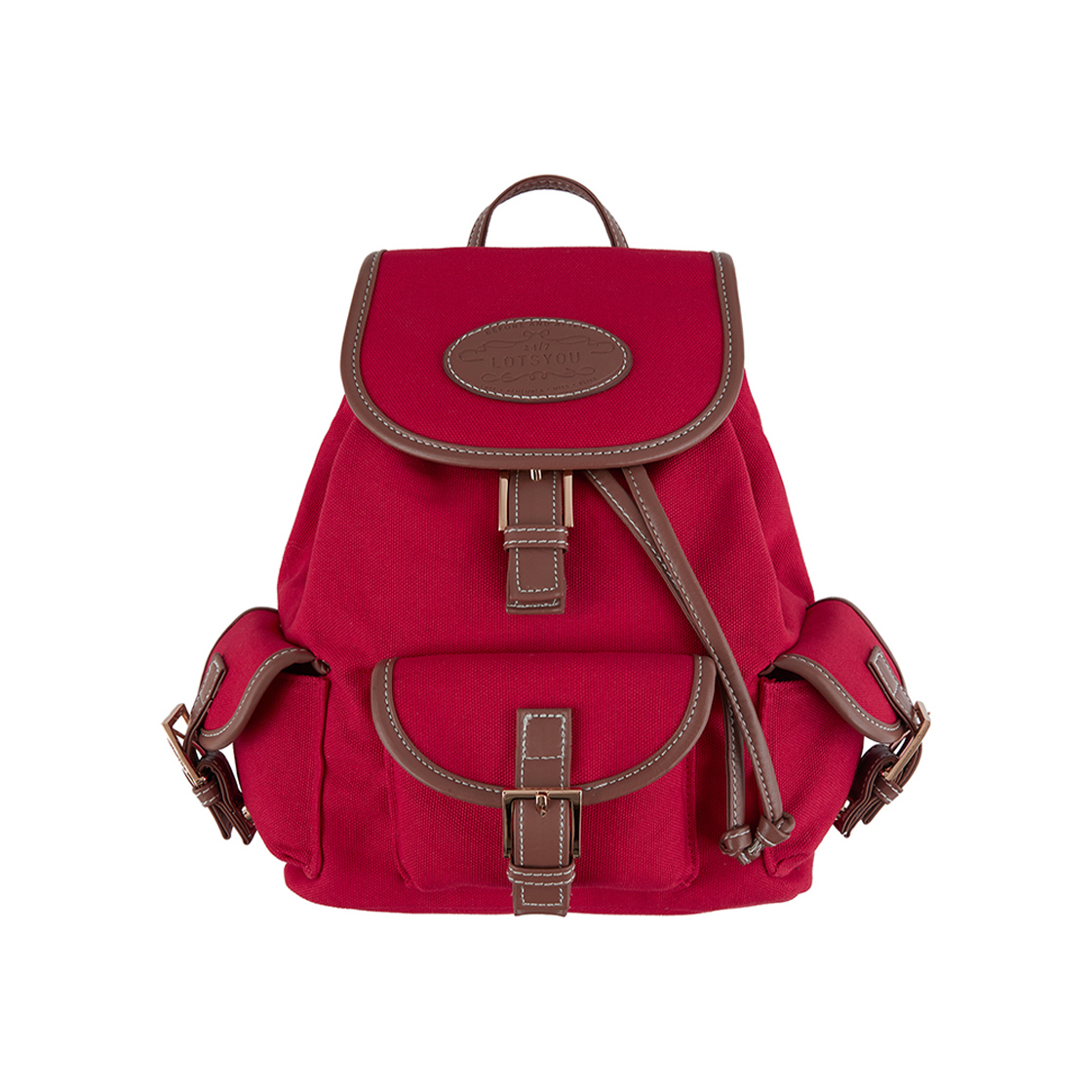 라츠유 노스탤지아 캔버스 백팩 레드(LOTS YOU Nostalgia Canvas Backpack Red) - 2