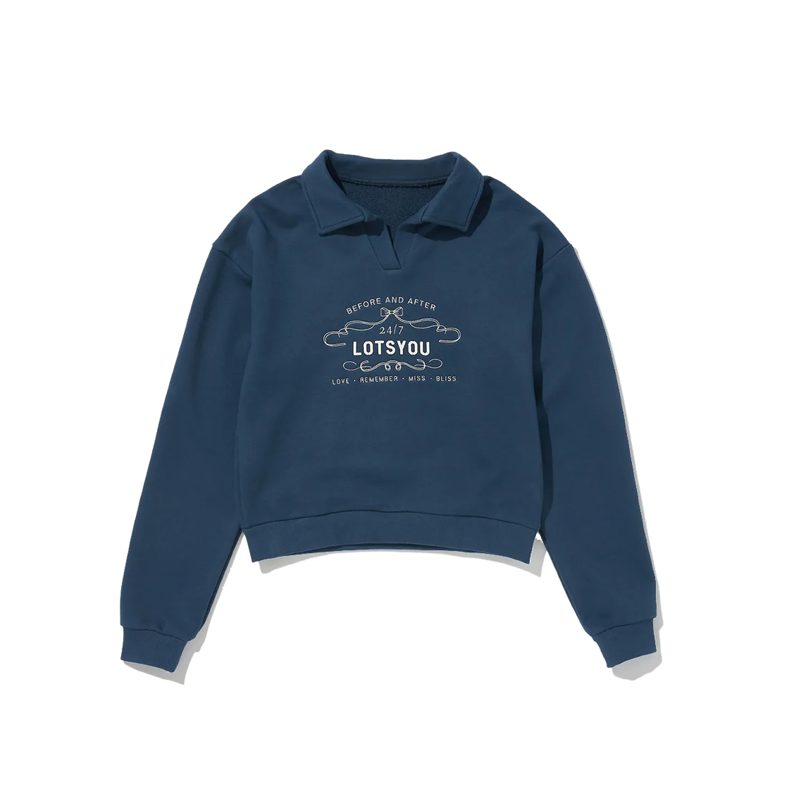 라츠유 클래식 폴로 스웨트 셔츠 네이비(LOTS YOU Classic Polo Sweat Shirt Navy)