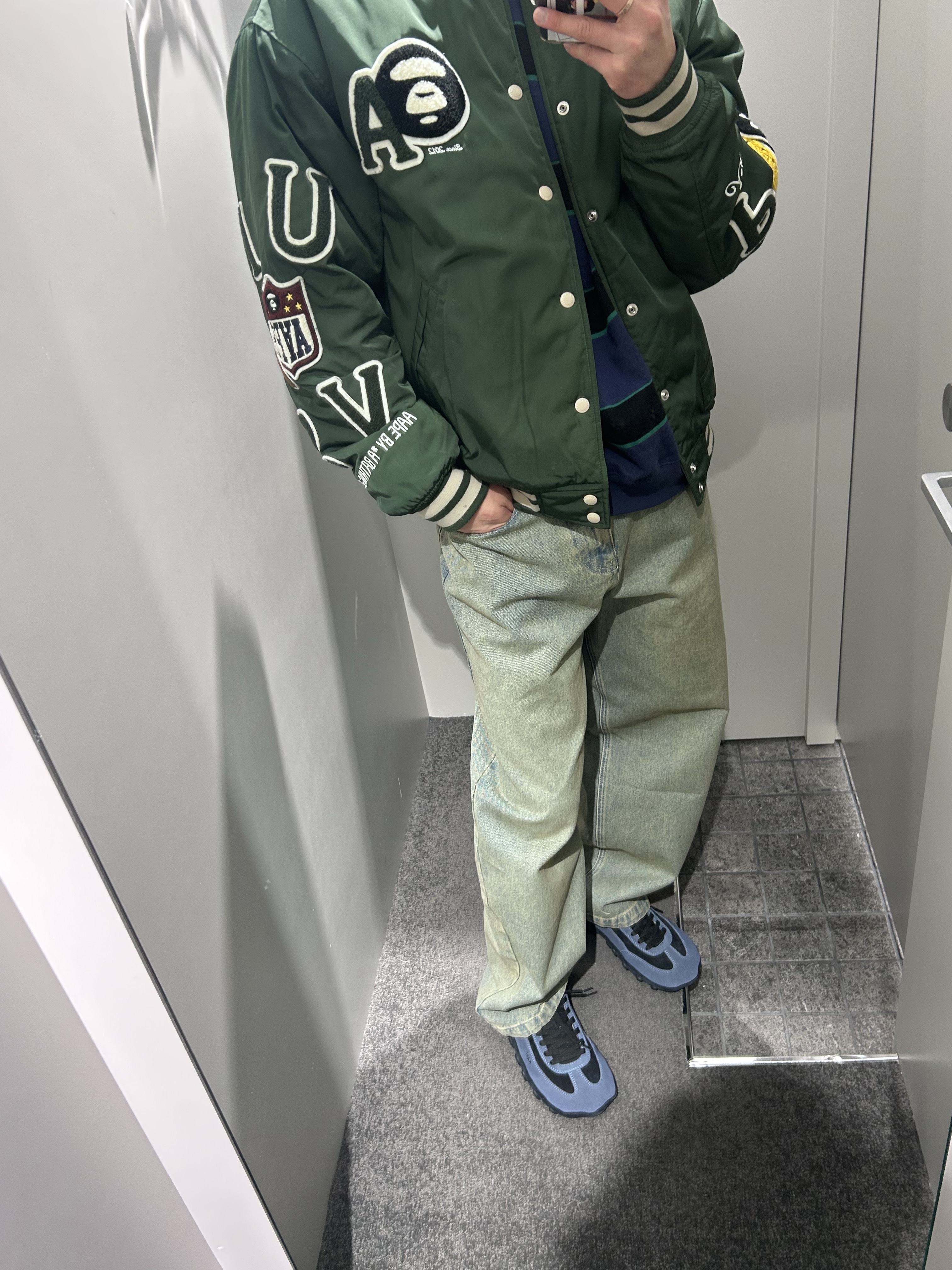 [KREAM 단독] About:Blank Wide Leg Denim Dirty Blue Wash - 26SS 착용 스타일 - 1