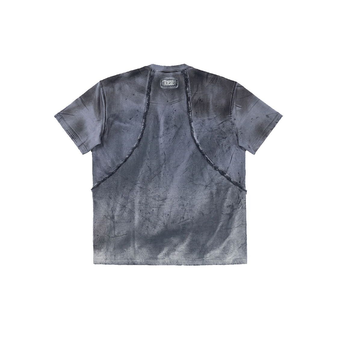 비엘알 오일 워시 컷오프 로고 숏 슬리브 티셔츠 다크 그레이(BLR Oil Wash Cut-Off Logo Short Sleeve T-Shirt Dark Grey) - 2