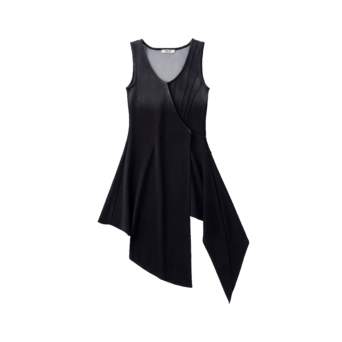 비엘알 언밸런스드 그라데이션 원피스 블랙(BLR Unbalanced Gradation One-Piece Black)