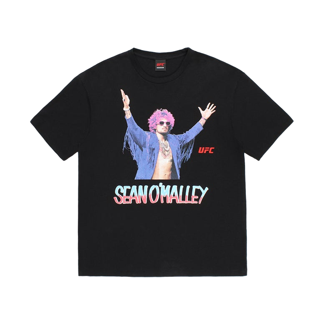 와코 마리아 x UFC 워시드 헤비 웨이트 크루넥 티셔츠 타입-3 블랙(Wacko Maria x UFC Washed Heavy Weight Crewneck T-Shirt Type-3 Black)