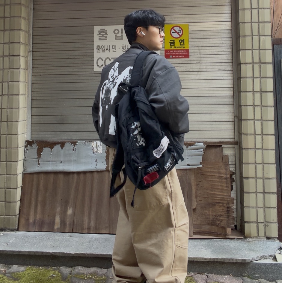 MJD Canvas 3D Knee Pants Beige 착용 스타일 - 1