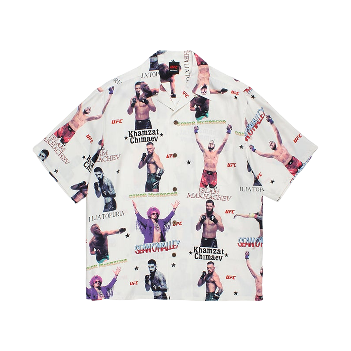 와코 마리아 x UFC 숏슬리브 하와이안 셔츠 화이트(Wacko Maria x UFC S/S Hawaiian Shirt White)