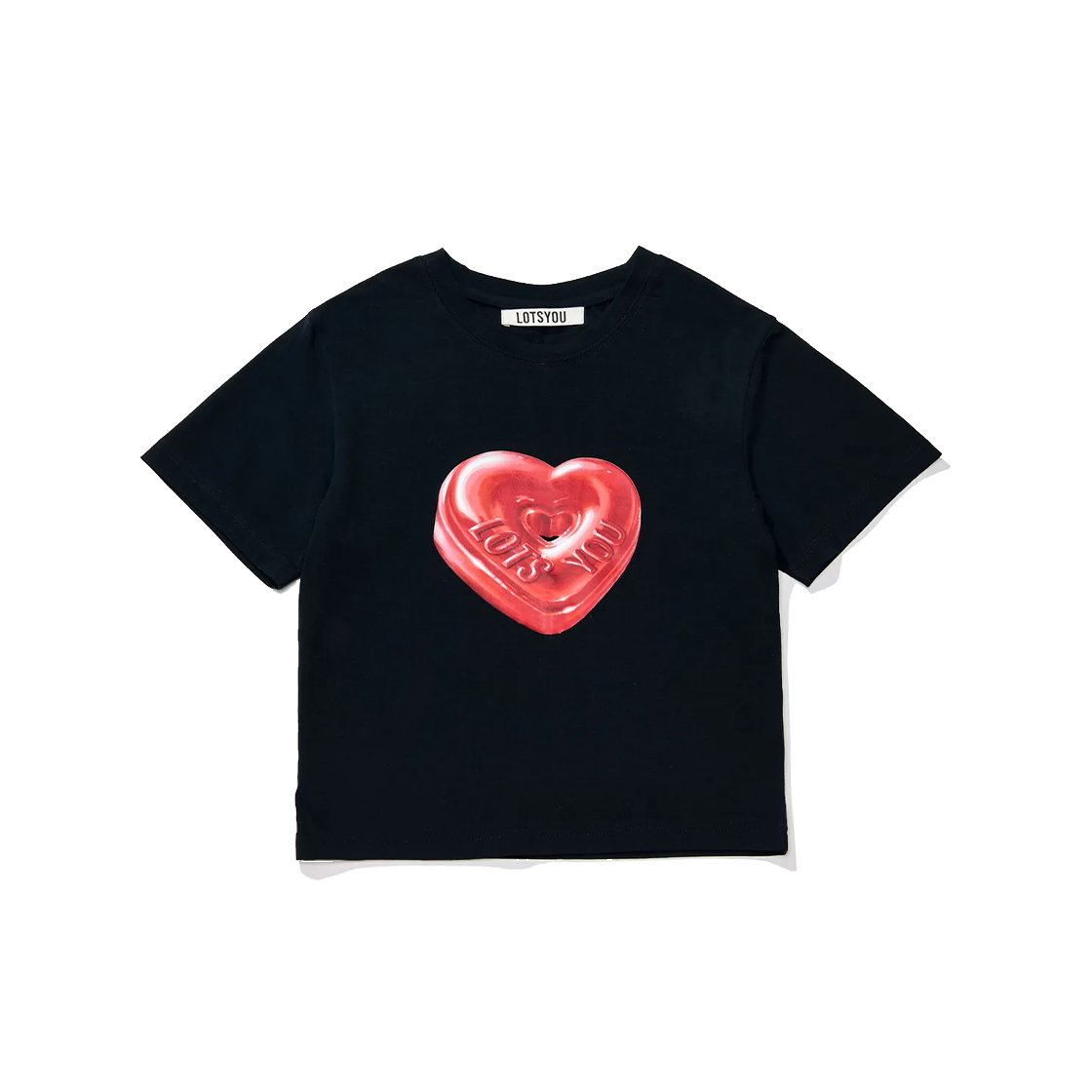 라츠유 더 프렌드 하트 캔디 티 블랙(LOTS YOU The Friend Heart Candy Tee Black)