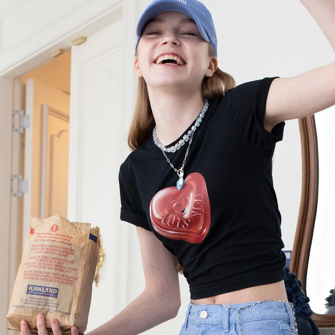 라츠유 더 프렌드 하트 캔디 티 블랙(LOTS YOU The Friend Heart Candy Tee Black) - 2