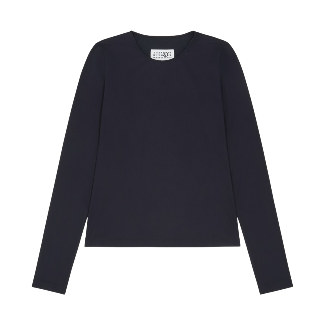 (W) MM6 메종 마르지엘라 라이크라 저지 롱슬리브 탑 블랙((W) MM6 Maison Margiela Lycra Jersey Long Sleeve Top Black) - 1