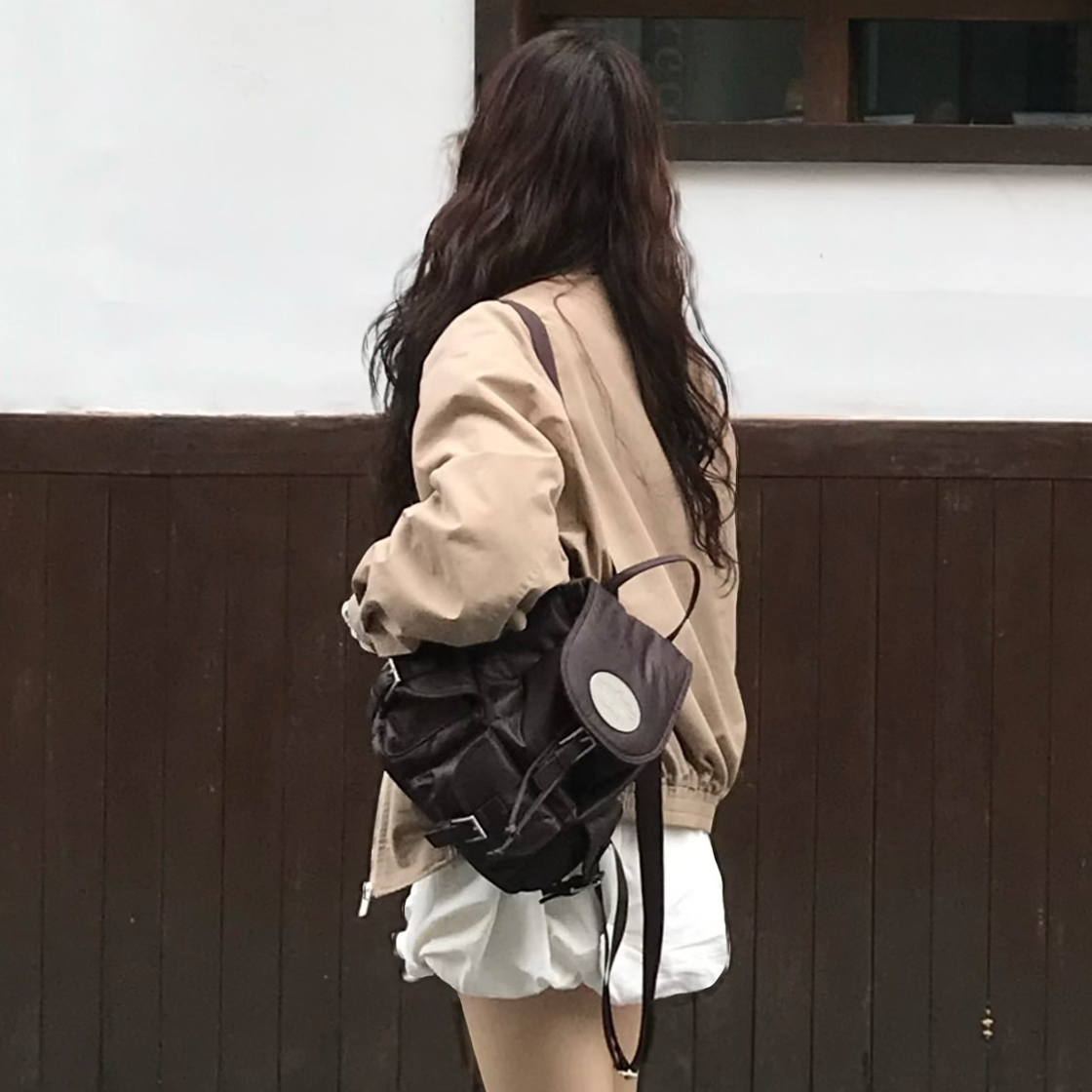 라츠유 노스탤지아 푸키 백팩 다크 브라운(LOTS YOU Nostalgia Pooky Backpack Dark Brown) - 2