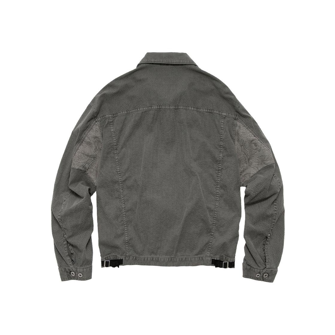 폴리테루 히코리 집 트러커 스트라이프 그레이(Polyteru Hickory Zip Trucker Striped Gray) - 2