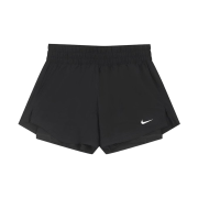 (W) Nike Dri-Fit One Mid Rise 3 Inch 2-In-1 Shorts Black White - Asia