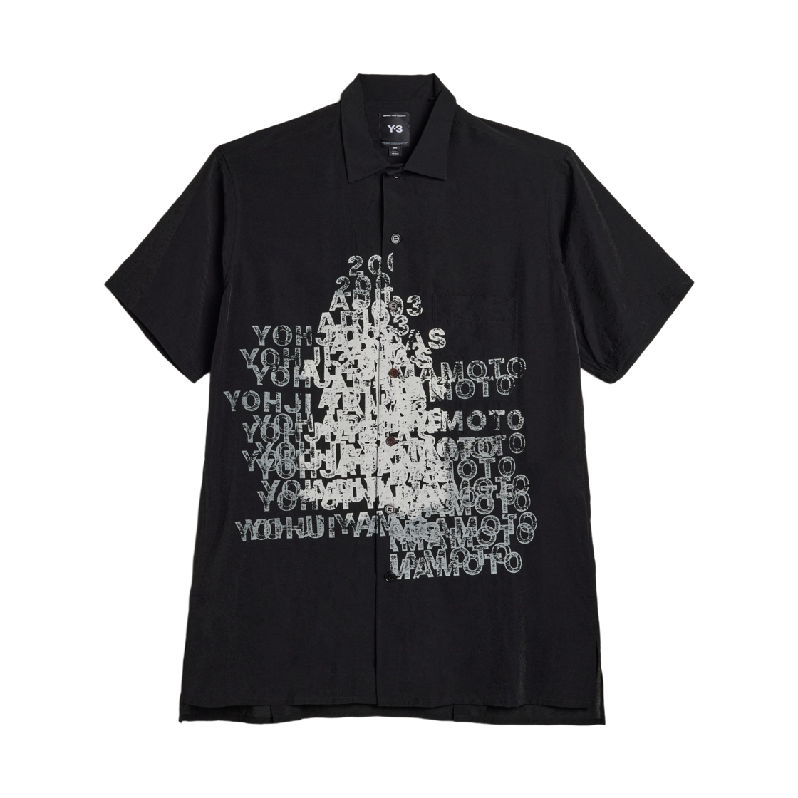 Y-3 플레이스 그래픽 숏슬리브 롱 셔츠 블랙(Y-3 Placed Graphic Short Sleeve Long Shirt Black) - 1