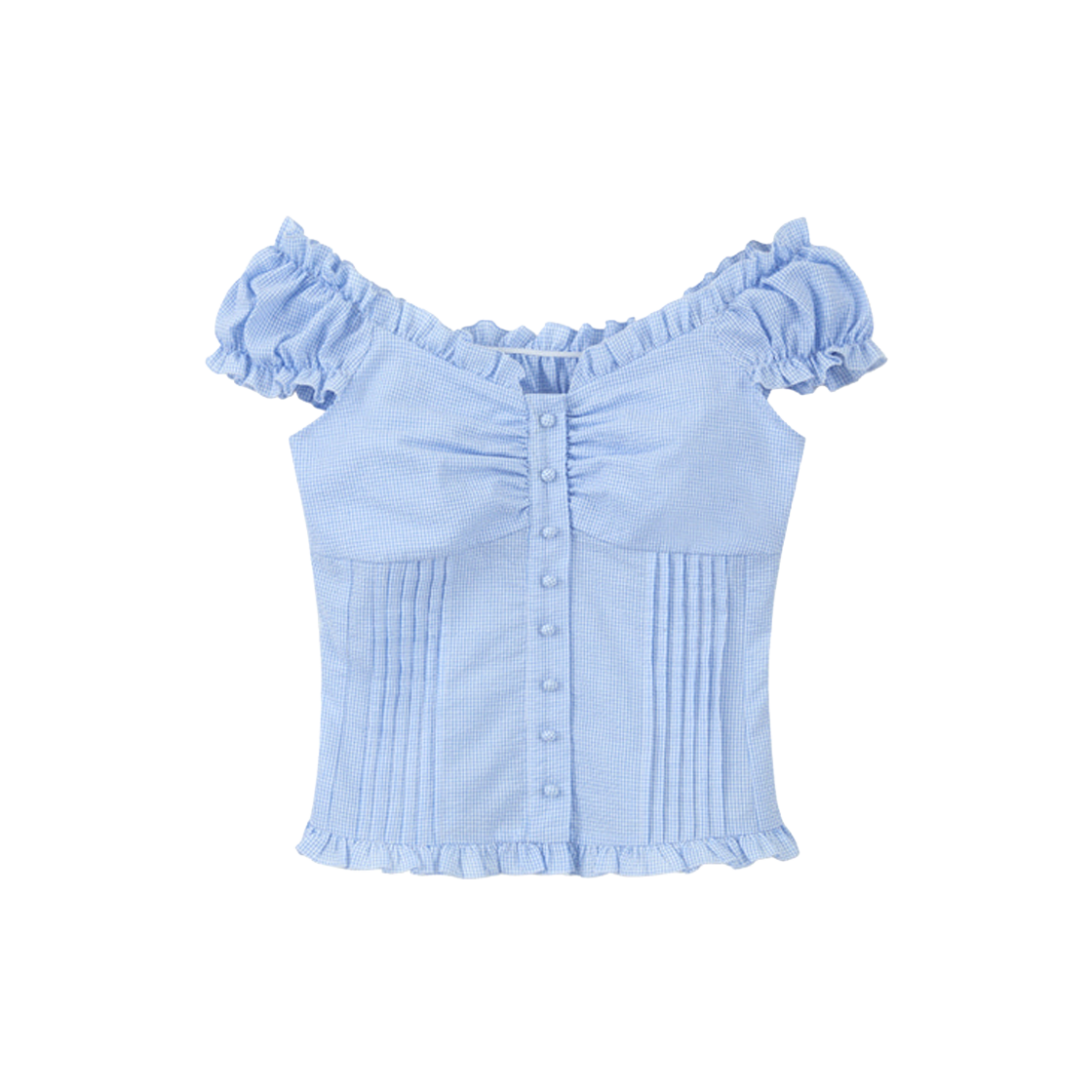 PWTI1BLW168OBL LOTS YOU Ella Blouse Check Blue