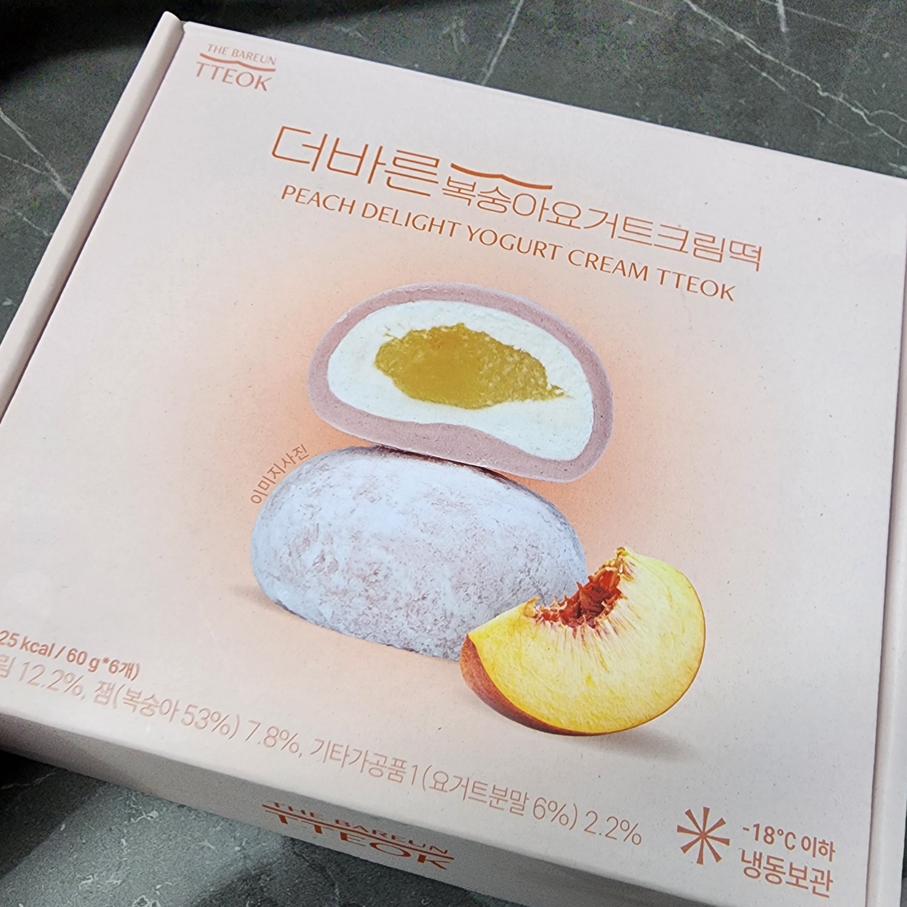 THE BAREUN TTEOK Peach Delight Yogurt Cream Tteok (60g *6EA) 1Box 착용 스타일 - 1