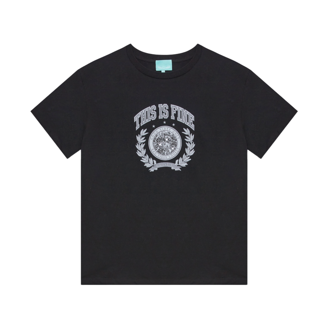 디스이즈파인 스탠다드 로렐즈 티 블랙(THIS IS FINE Standard Laurels Tee Black)